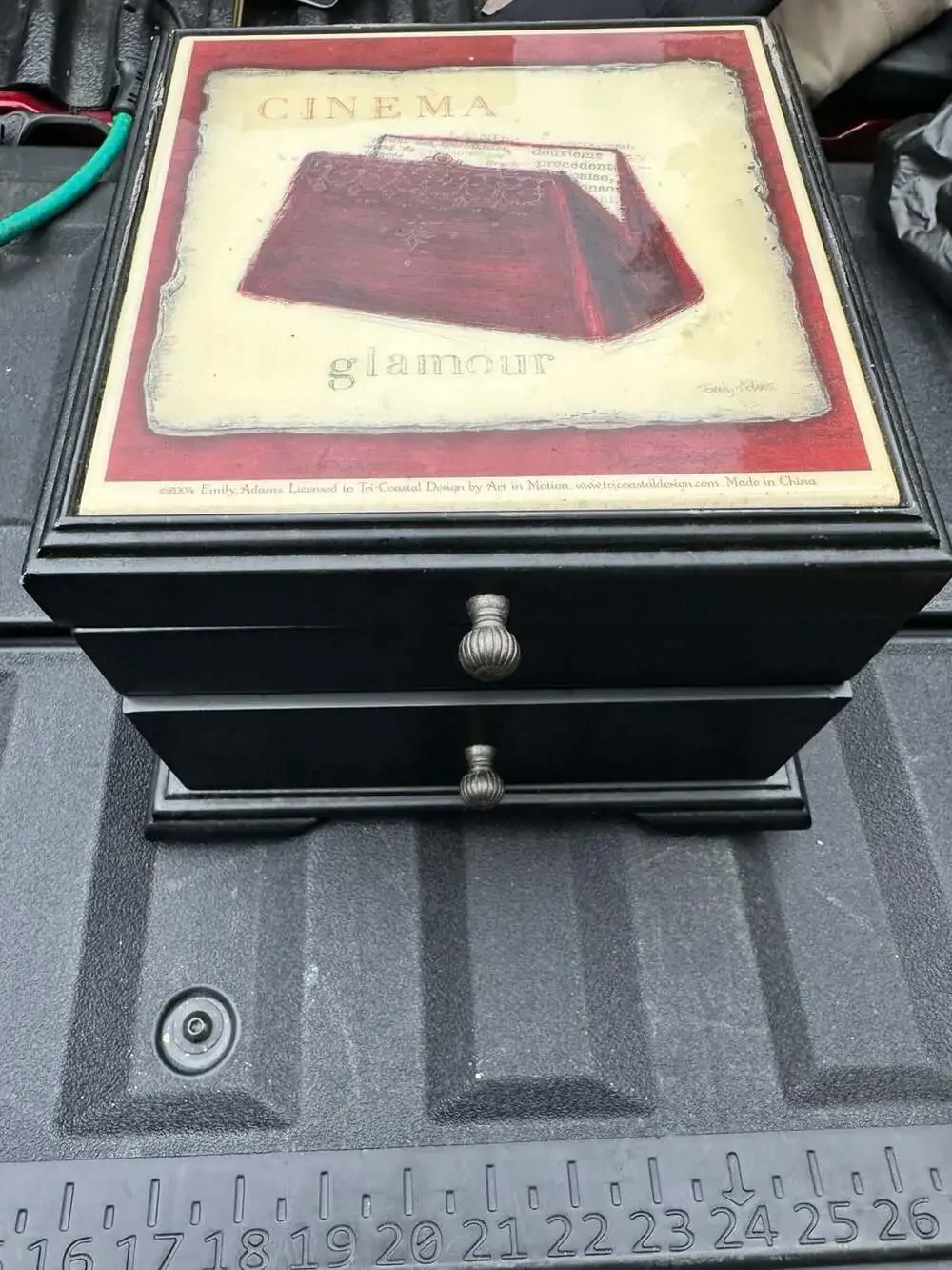 2004 Emily Adams 'Cinema Glamour' Licensed Tri-Coastal Design Black Wooden Jewel